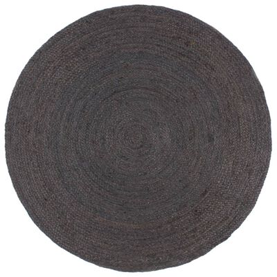 vidaXL Ručne vyrobený koberec tmavosivý 240 cm jutový okrúhly
