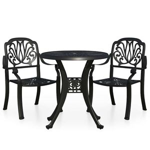 vidaXL 3-dielna bistro s&uacute;prava liaty hlin&iacute;k čierna