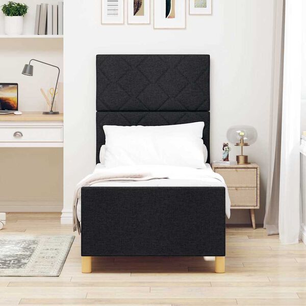 vidaXL R&aacute;m postele s čelnou doskou Čierna 80 x 200 cm l&aacute;tka