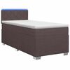 vidaXL Posteľ s boxspringom a matracom a LED Tmavohned&aacute; 90 x 190 cm