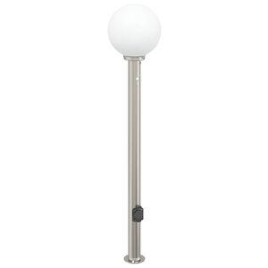 vidaXL Stĺpikov&eacute; svietidlo so senzorom a z&aacute;suvkou 120 cm nehrdzavej&uacute;ca oceľ IP44