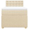vidaXL Posteľn&yacute; r&aacute;m boxspring s matracom kr&eacute;mov&yacute; 90x190 cm l&aacute;tka