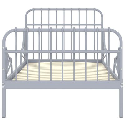 vidaXL Rozšíriteľný posteľný rám sivý kovový 80x130/200 cm