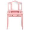 vidaXL Toaletn&yacute; stol&iacute;k so stoličkou, ružov&yacute; 80x69x141 cm, paulovnia