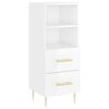 vidaXL Komoda leskl&aacute; biela 34,5x34x90 cm spracovan&eacute; drevo