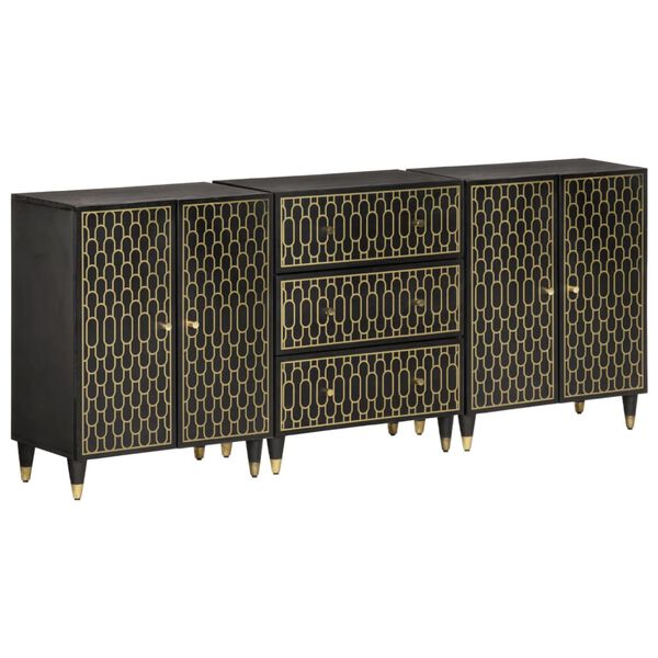 vidaXL Bočn&eacute; skrinky 3 ks 60x33x75 cm mas&iacute;vne mangovn&iacute;kov&eacute; drevo