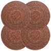 vidaXL Koberčeky z morskej tr&aacute;vy 4 pcs Hned&aacute; &Oslash; 30 cm 100% Morsk&aacute; tr&aacute;va