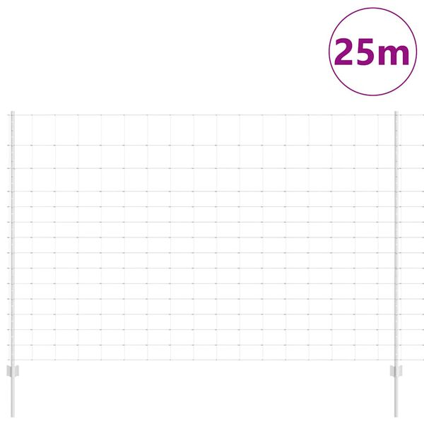 vidaXL Plot s podperou Strieborn&aacute; 1,6 x 25 m Oceľ