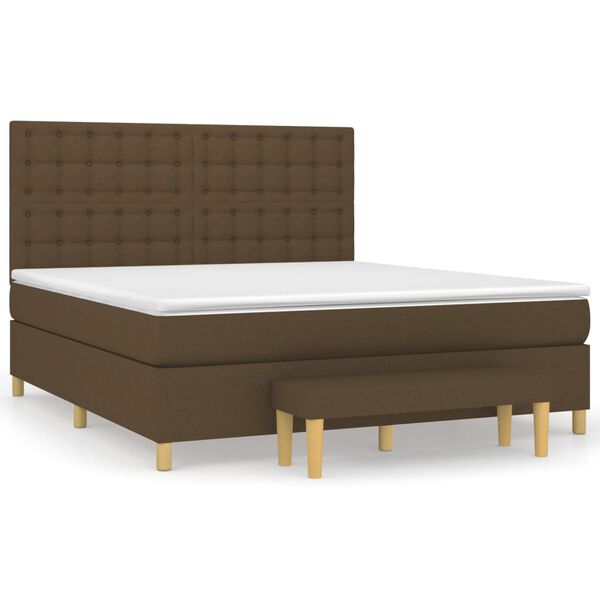 vidaXL Boxspring posteľ s matracom tmavohned&aacute; 160x200 cm l&aacute;tka