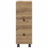 vidXL &Uacute;zka k&uacute;peľňov&aacute; skrinka s kolieskami dub artisan kompozitn&eacute; drevo