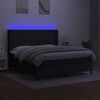 vidaXL Posteľ boxsping s matracom a LED čierna 180x200 cm l&aacute;tka