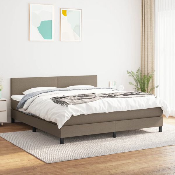 vidaXL Posteľn&yacute; r&aacute;m boxspring s matracom sivohned 180x200 cm l&aacute;tka