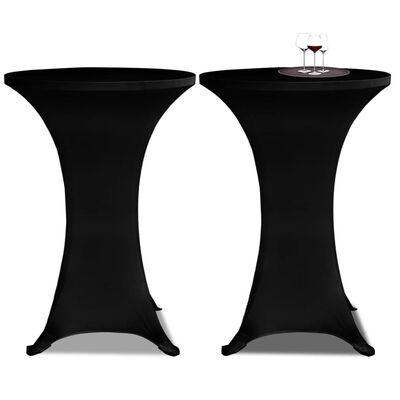 vidaXL Obrusy na stojaci stôl 4 ks čierne Ø60 cm naťahovacie