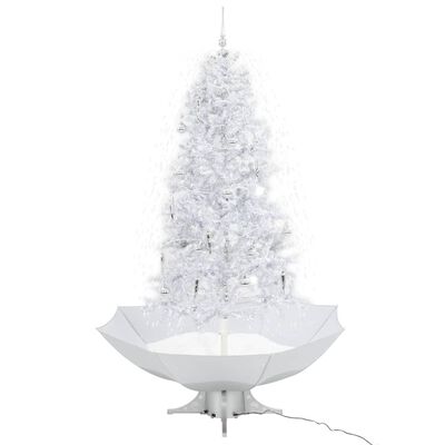 vidaXL Snežiaci vianočný stromček dáždnikovým podstavcom biely 190 cm