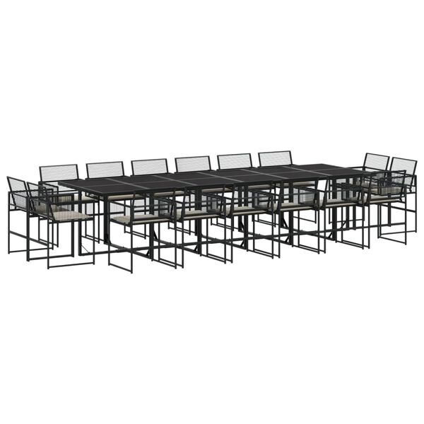 vidaXL 17-dielna z&aacute;hr. jed&aacute;lensk&aacute; s&uacute;prava s vank&uacute;&scaron;mi čierna polyratan