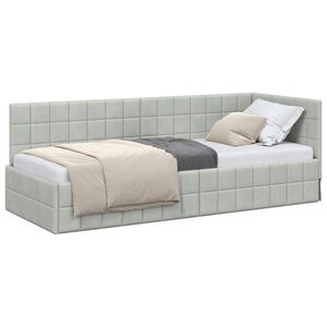vidaXL Rohov&yacute; r&aacute;m postele Svetlosiv&aacute; 80 x 200 cm Zamat
