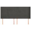 vidaXL Čelo postele so záhybmi tmavosivé 183x16x118/128 cm zamat