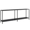 vidaXL Konzolov&yacute; stol&iacute;k čierny 200x35x75,5 cm tvrden&eacute; sklo