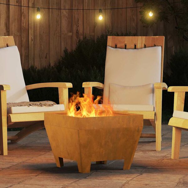 vidaXL Ohnisko Hnedá 50 x 50 x 38 cm Oceľ