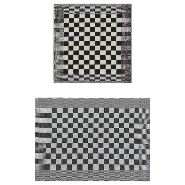 vidaXL 10-dielna s&uacute;prava uter&aacute;kov čierno-biela bavlna