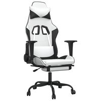 vidaXL Herná stolička s podnožkou biela a čierna umelá koža