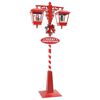 vidaXL Vianočn&aacute; pouličn&aacute; lampa s 2 lamp&aacute;&scaron;mi Červen&aacute; 40,5 x 80 x 188 cm