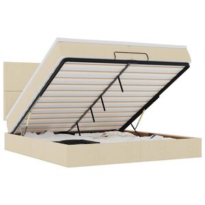 vidaXL Osmansk&yacute; r&aacute;m postele s matracmi kr&eacute;mov&aacute; 200x200 cm l&aacute;tka