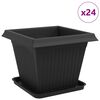 vidaXL Kvetin&aacute;če 24 pcs Čierna 38 x 38 x 30 cm Plast