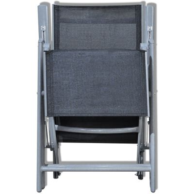vidaXL Záhradná stolička, hliník, čierna