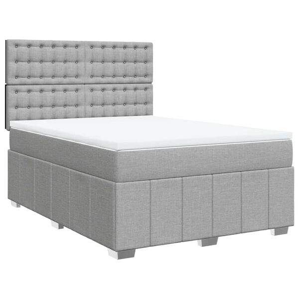vidaXL Boxspring posteľ s matracom svetlosiv&aacute; 100x200 cm l&aacute;tka