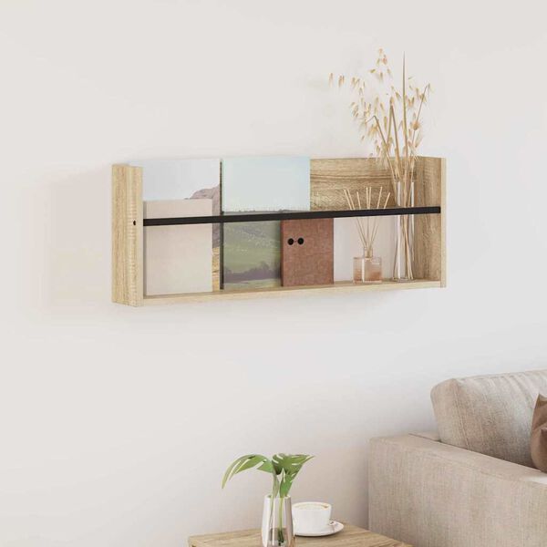 vidaXL Reg&aacute;l na časopisy Sonoma dub 80 x 12 x 30 cm Kompozitn&eacute; drevo