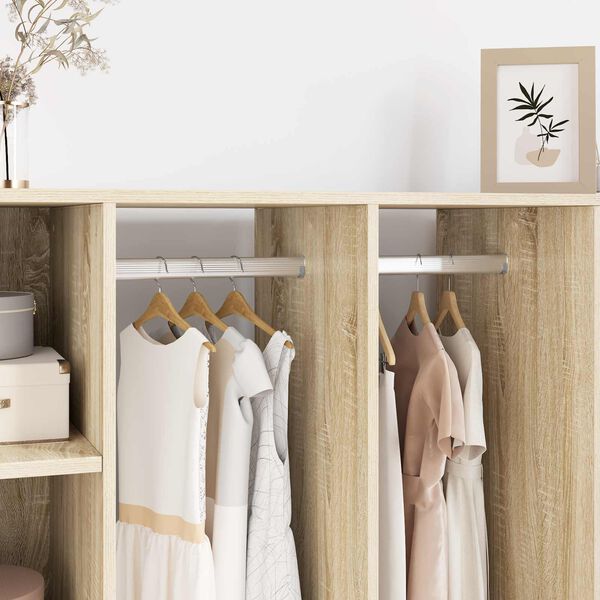 vidaXL Tyč do skrine 2 pcs Strieborn&aacute; 764 x 15 x 29 mm