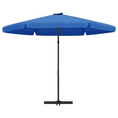vidaXL Vonkajší slnečník s oceľovou tyčou 300 cm, azúrovo modrý