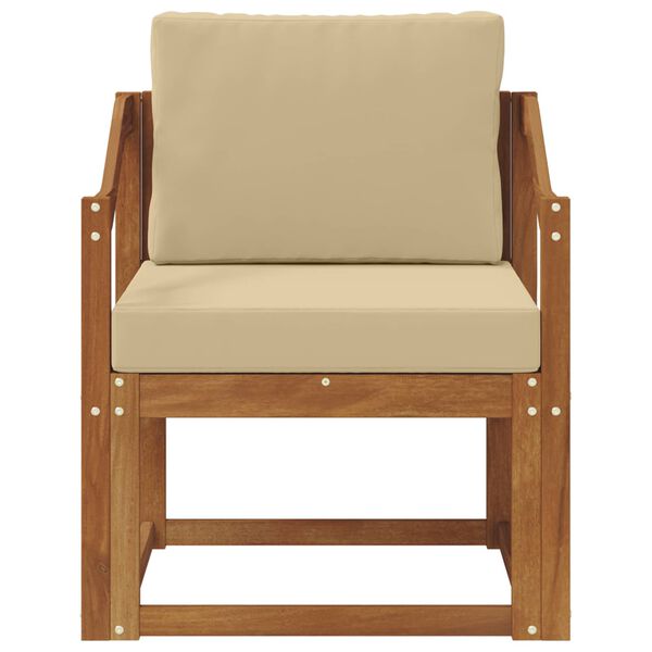 vidaXL Vonkaj&scaron;ia pohovka Mas&iacute;vne ak&aacute;ciov&eacute; drevo a polyester Pr&iacute;rodn&aacute;