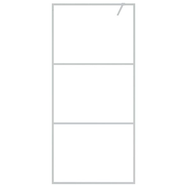 vidaXL Sprchov&aacute; z&aacute;stena strieborn&aacute; 90x195 cm priehľadn&eacute; ESG sklo