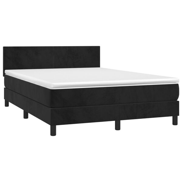 vidaXL Posteľn&yacute; r&aacute;m boxspring s matracom čierny 140x200 cm zamat