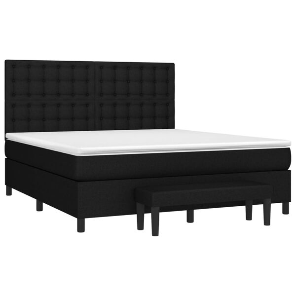 vidaXL Posteľn&yacute; r&aacute;m boxspring s matracom čierny 180x200 cm l&aacute;tka