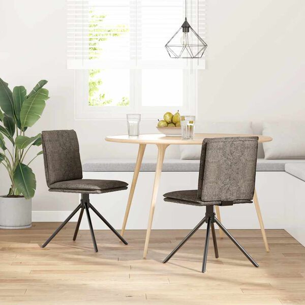 vidaXL Jedálenská stolička, tmavosivá, umelý semiš