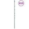 vidaXL Plotov&eacute; stĺpiky 15 ks strieborn&eacute; 120 cm pozinkovan&aacute; oceľ
