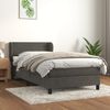 vidaXL Posteľn&yacute; r&aacute;m boxspring s matracom tmavosiv&yacute; 90x190 cm zamat