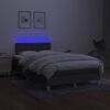 vidaXL Boxspring posteľ s matracom a LED, tmavosiv&aacute; 120x190 cm, l&aacute;tka