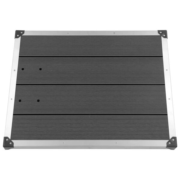 vidaXL Vanička do vonkaj&scaron;ej sprchy WPC nehrdzavej&uacute;ca oceľ 80x62 cm siv&aacute;