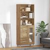 vidaXL Highboard Remeseln&yacute; dub 69,5 x 34 x 180 cm Kompozitn&eacute; drevo