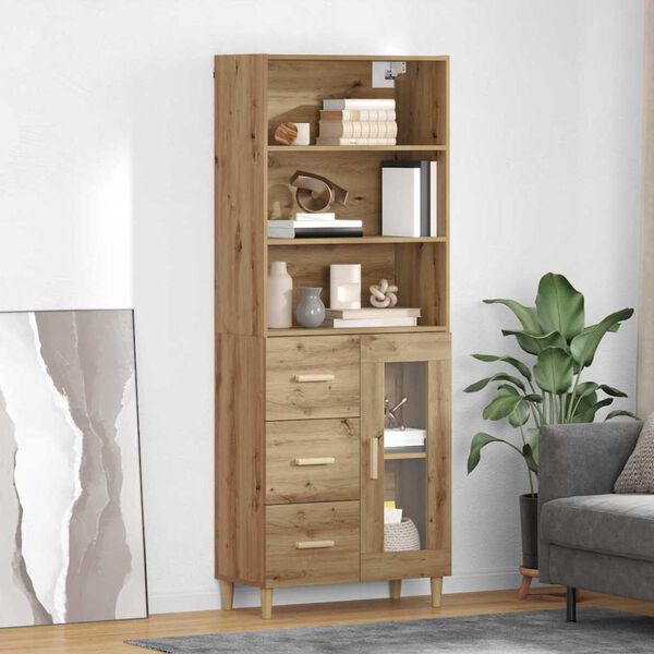 vidaXL Highboard Remeseln&yacute; dub 69,5 x 34 x 180 cm Kompozitn&eacute; drevo