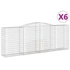 vidaXL Obl&uacute;kov&eacute; gabionov&eacute; ko&scaron;e 6 ks 400x50x140/160 cm pozink. železo