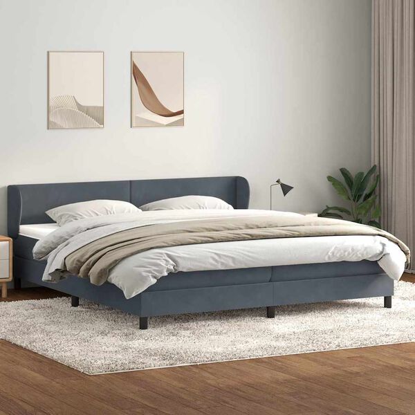 vidaXL Box Spring Posteľ s matracmi Tmavo&scaron;ed&aacute; 180x210 cm Zamat