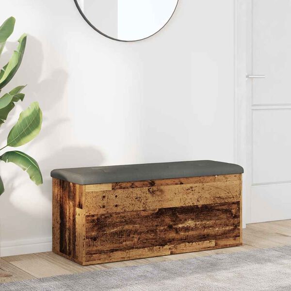 vidaXL Úložná lavica Old Wood 102x42x45 cm Konštruktérske drevo