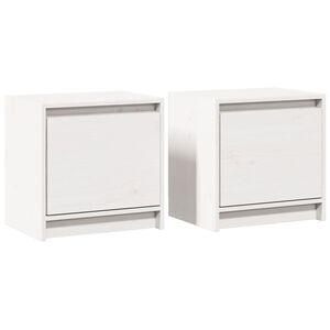 vidaXL Nočn&eacute; stol&iacute;ky 2 ks biele 40x30,5x40 cm borovicov&yacute; mas&iacute;v