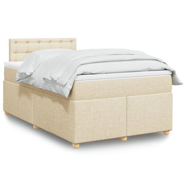vidaXL Boxspring posteľ s matracom krémová 120x190 cm látka