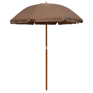 vidaXL Z&aacute;hradn&yacute; slnečn&iacute;k, oceľov&aacute; tyč 180 cm, sivohned&yacute;